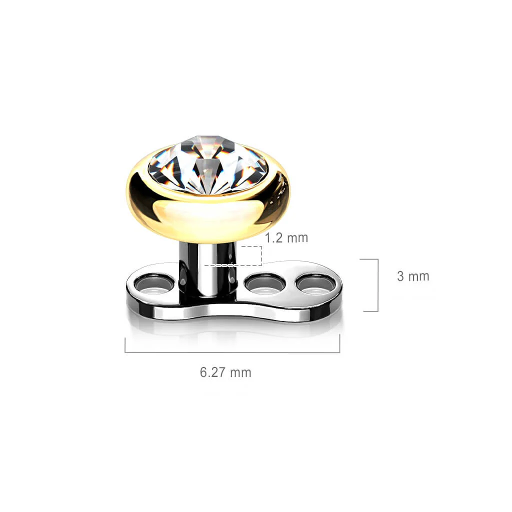 Titanium Dermal Anchor 2mm rise 3 holes zirconia flat top Internally Threaded - Image 2