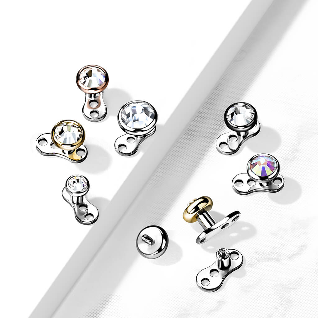 Titanium Dermal Anchor 2mm rise 3 holes zirconia flat top Internally Threaded - Image 5