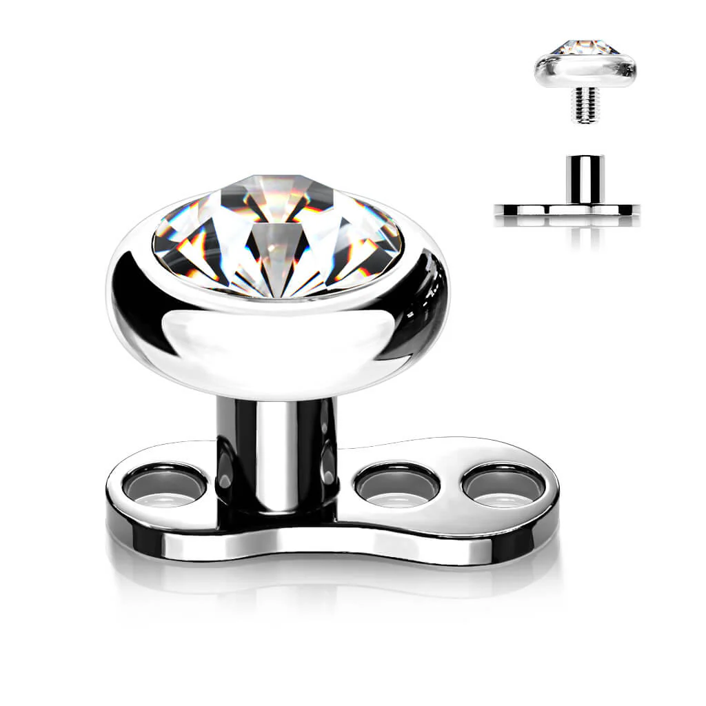 Titanium Dermal Anchor 2mm rise 3 holes zirconia flat top Internally Threaded - Image 6
