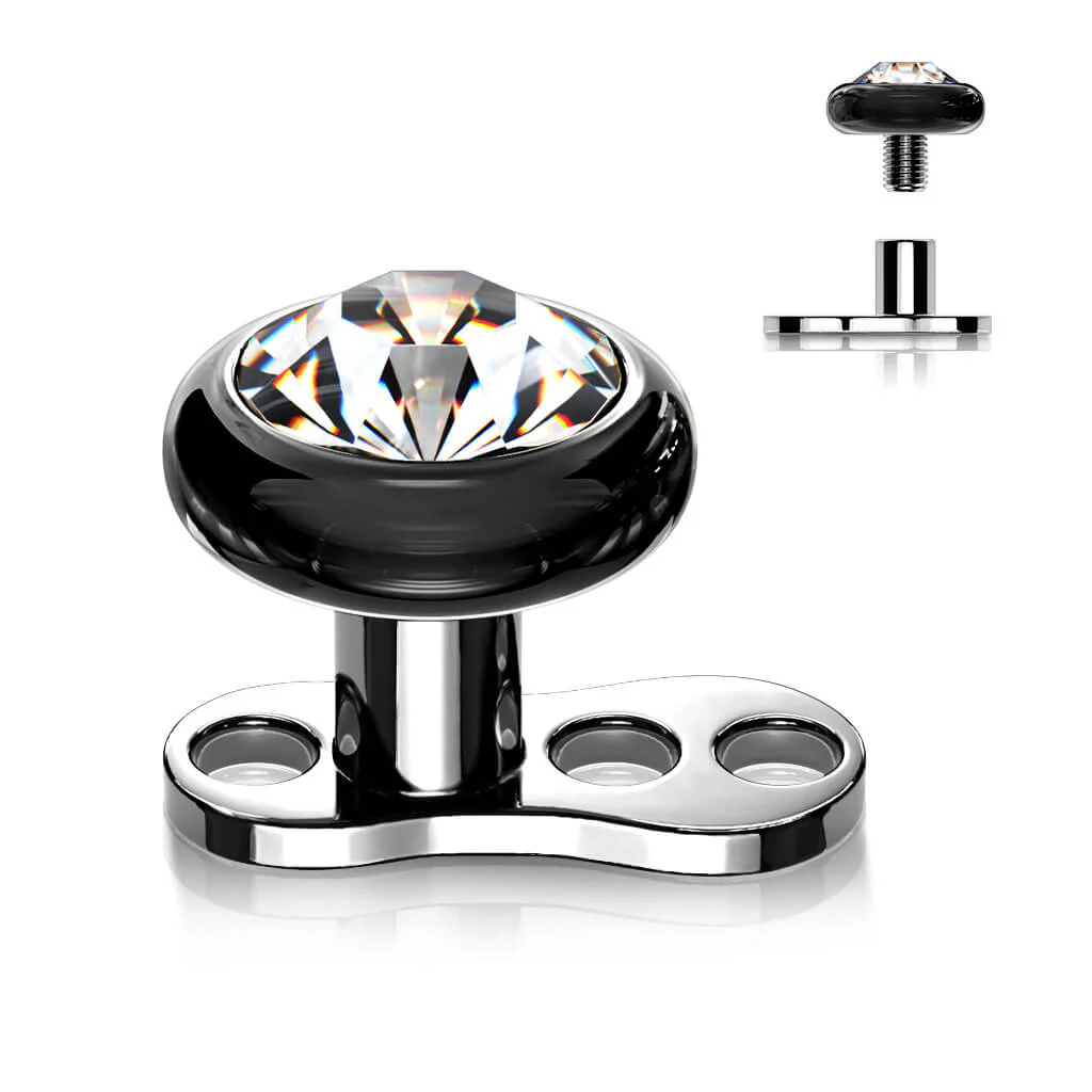 Titanium Dermal Anchor 2mm rise 3 holes zirconia flat top Internally Threaded - Image 8