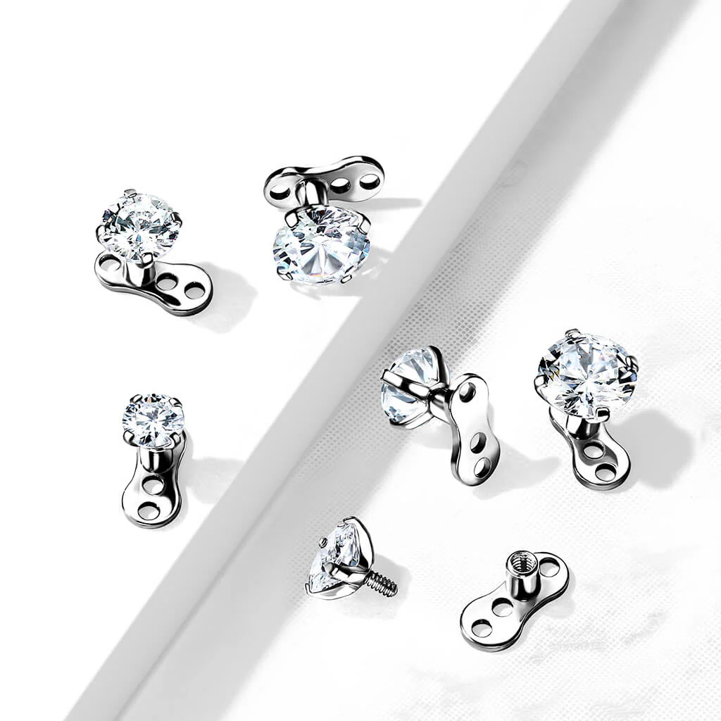 Titanium Dermal Anchor 2 mm rise 3 holes zirconia flat top Internally Threaded - Image 3