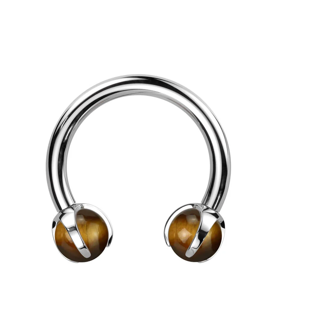 Horseshoe Semi-Precious Stone Internally Threaded - Image 8
