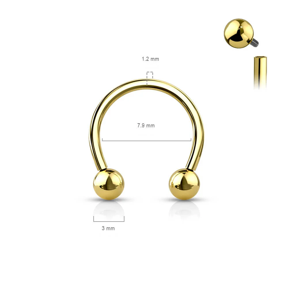 Titanium Horseshoe Ball Internally Threaded - Image 2