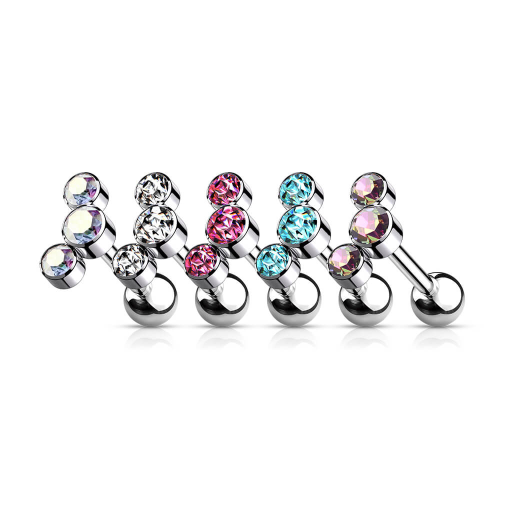 Titanium Barbell 3 Zirconia Silver Internally Threaded - Image 5