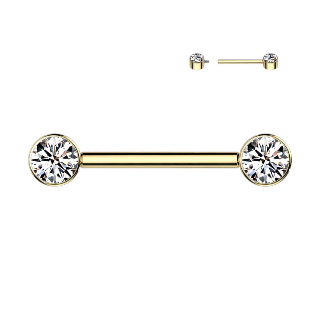 Titanium Nipple Piercing Zirconia Internally Threaded - Image 10