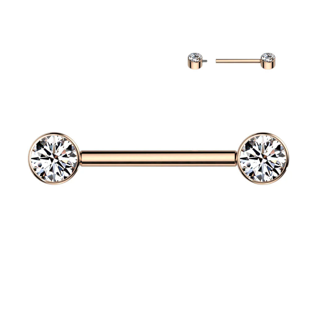 Titanium Nipple Piercing Zirconia Internally Threaded - Image 12