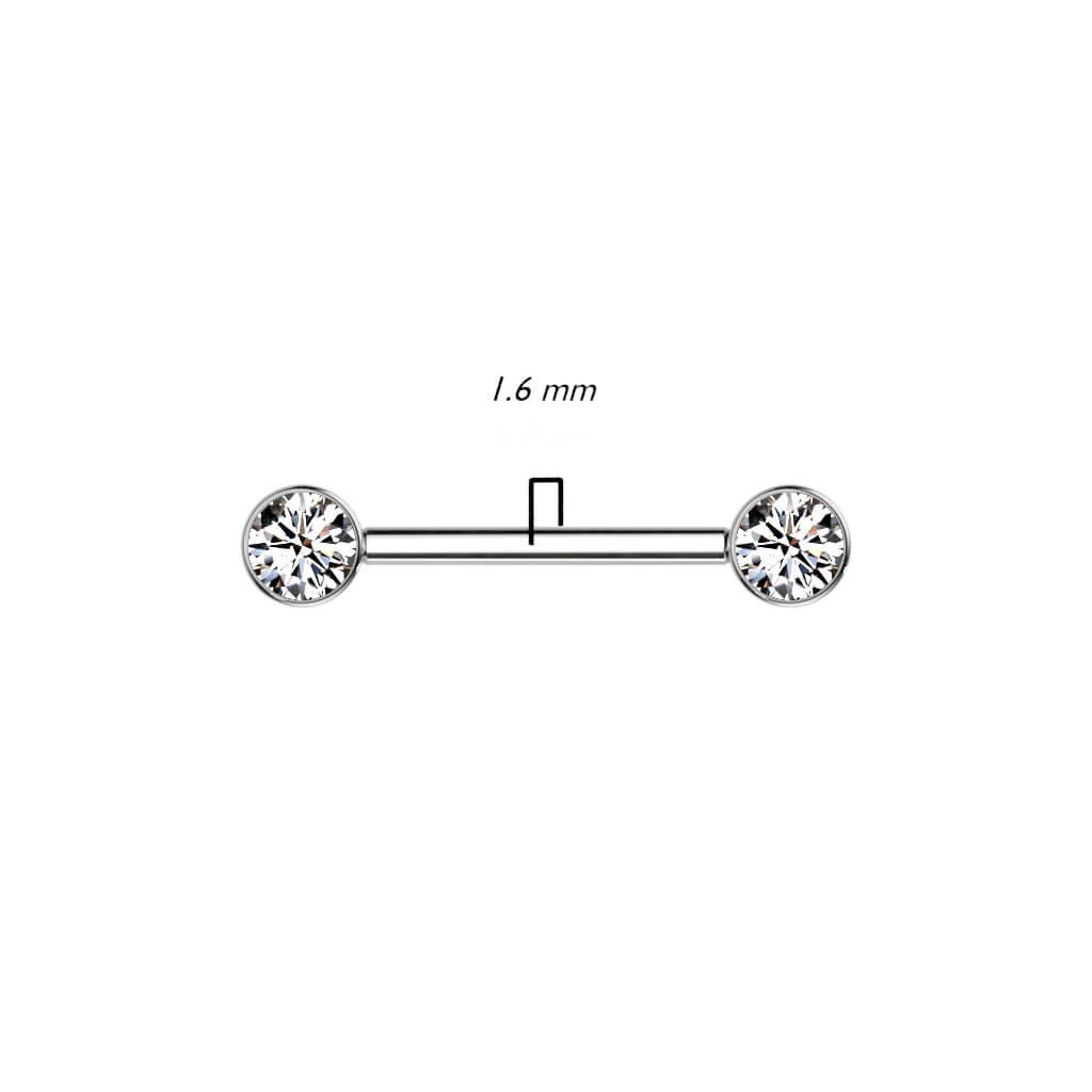 Titanium Nipple Piercing Zirconia Internally Threaded - Image 3