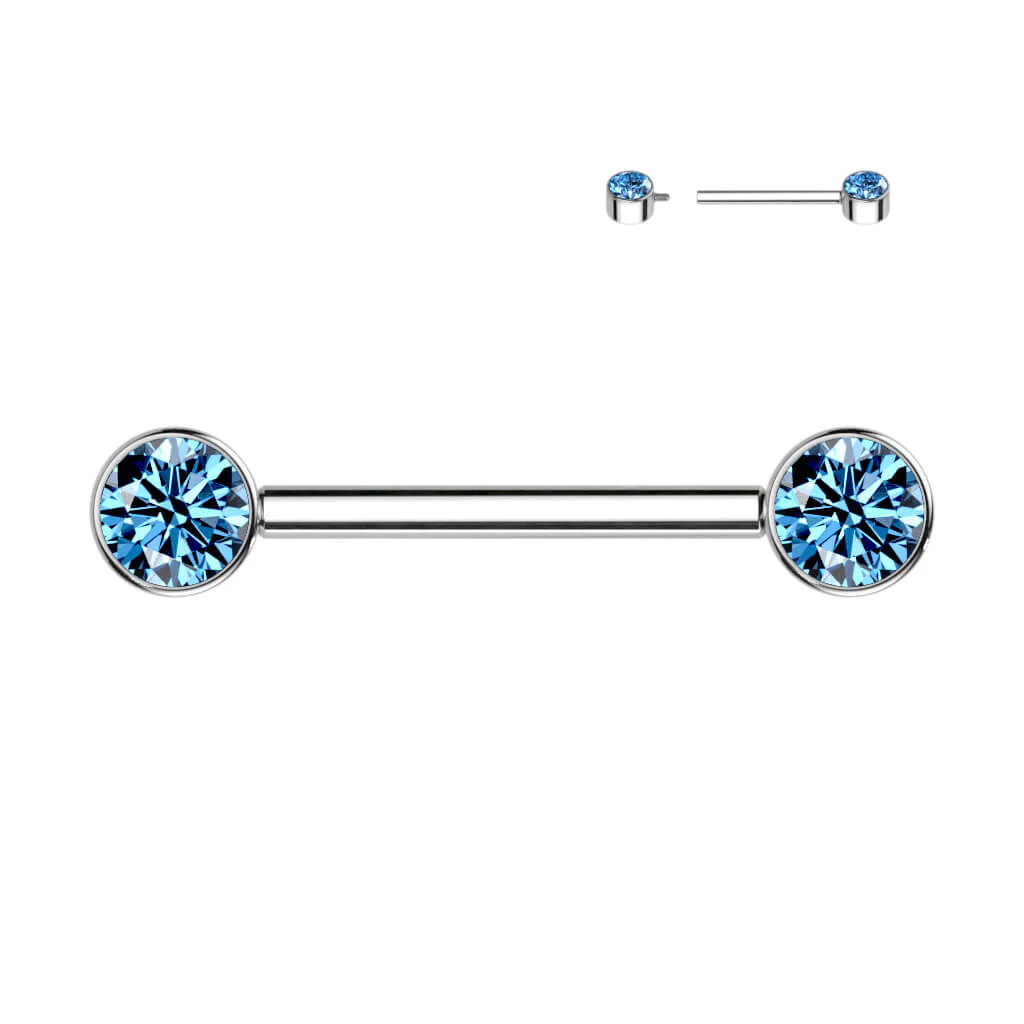 Titanium Nipple Piercing Zirconia Internally Threaded - Image 8