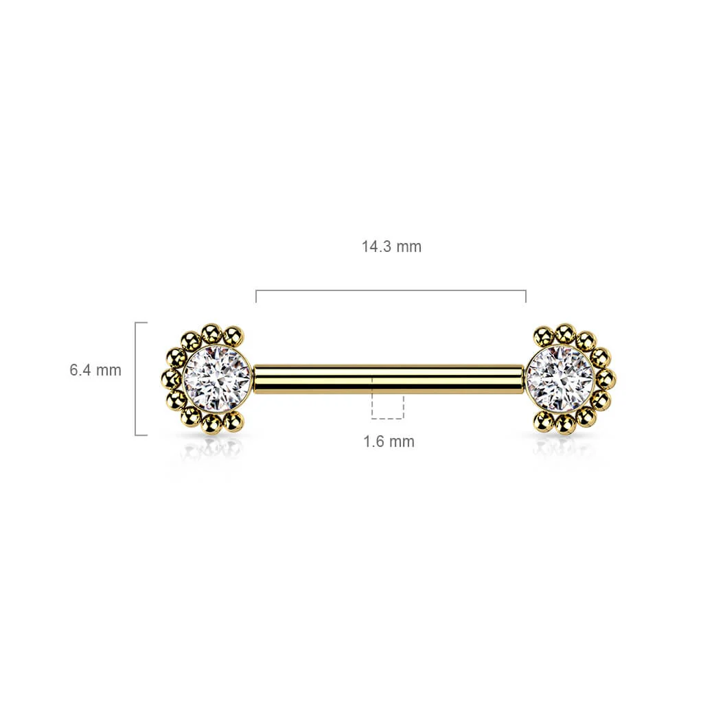 Titanium Nipple Piercing Zirconia Internally Threaded - Image 2