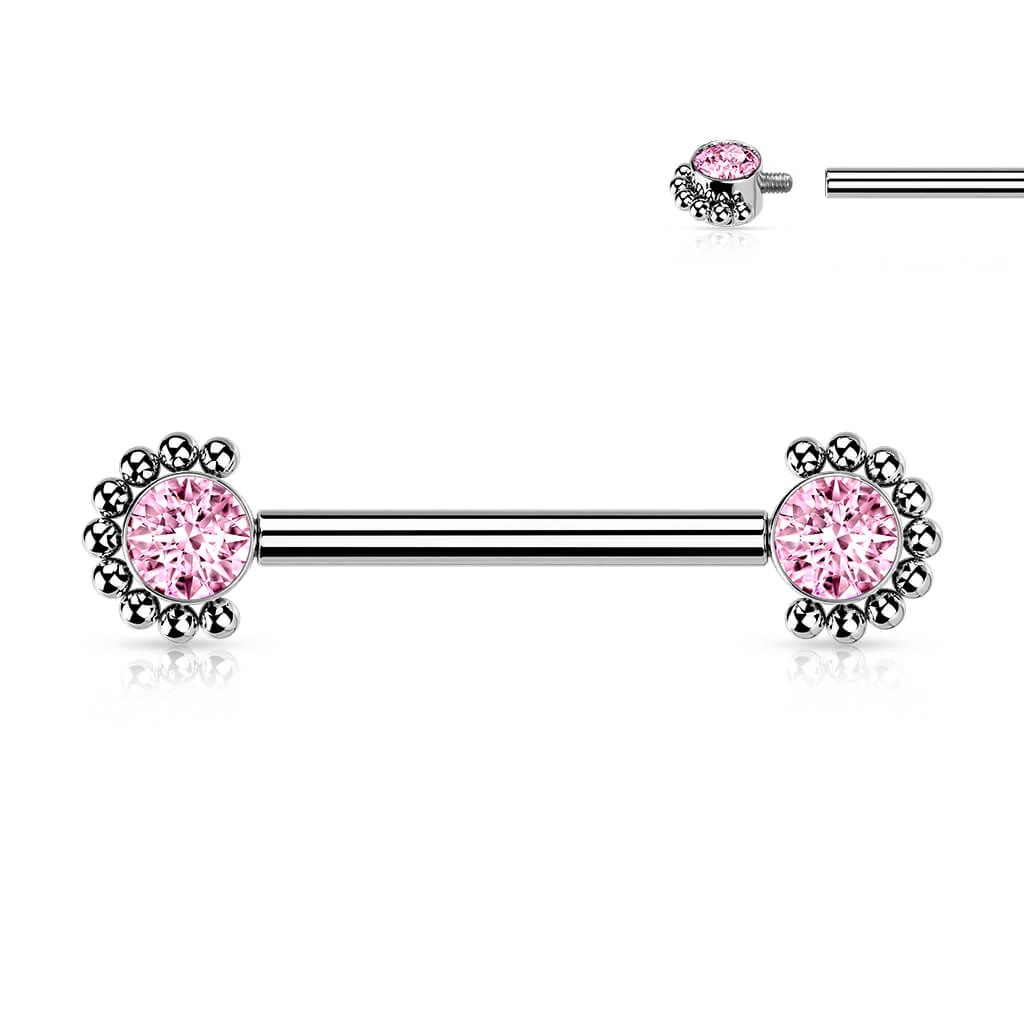 Titanium Nipple Piercing Zirconia Internally Threaded - Image 8