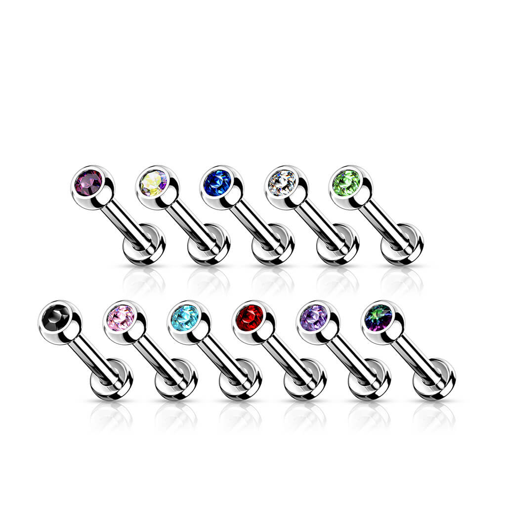 Titanium Labret Ball Zirconia Silver Internally Threaded - Image 3