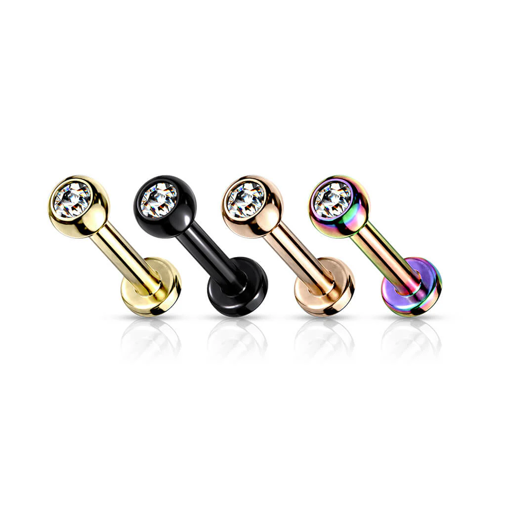 Titanium Labret Ball Zirconia Internally Threaded - Image 3
