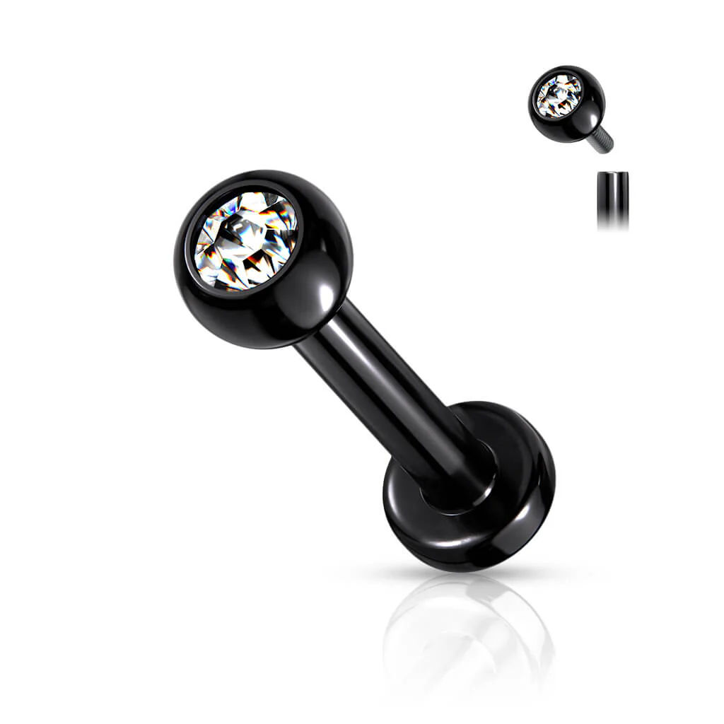 Titanium Labret Ball Zirconia Internally Threaded - Image 4