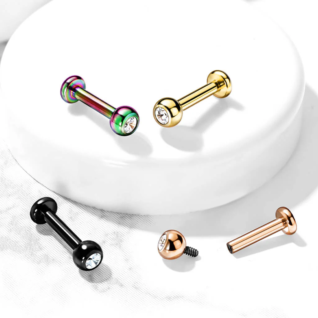 Titanium Labret Ball Zirconia Internally Threaded - Image 7