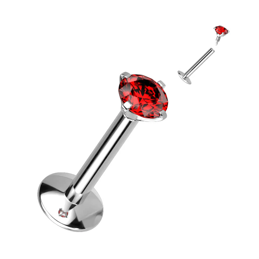 Titanium Labret Zirconia Internally Threaded - Image 10