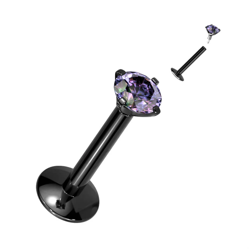 Titanium Labret Zirconia Internally Threaded - Image 4
