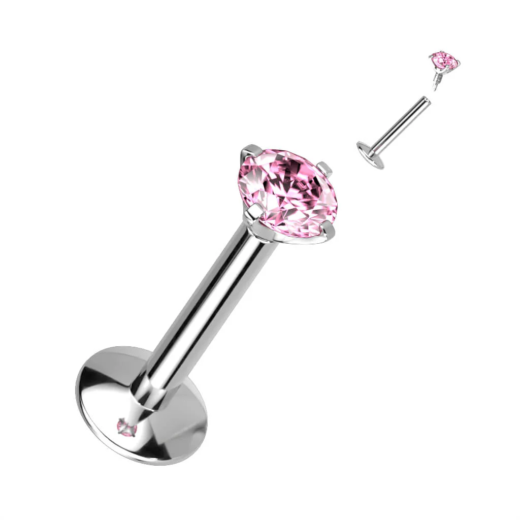 Titanium Labret Zirconia Internally Threaded - Image 8