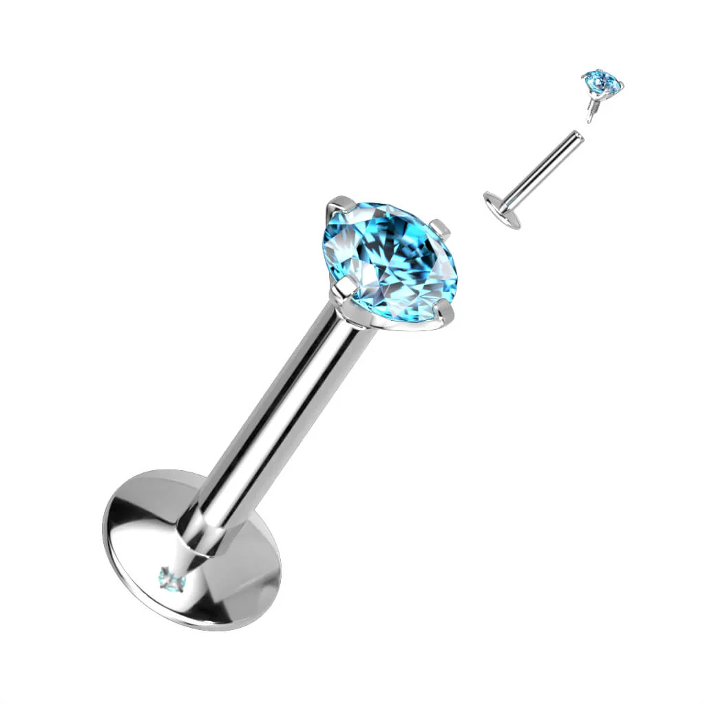 Titanium Labret Zirconia Internally Threaded - Image 9