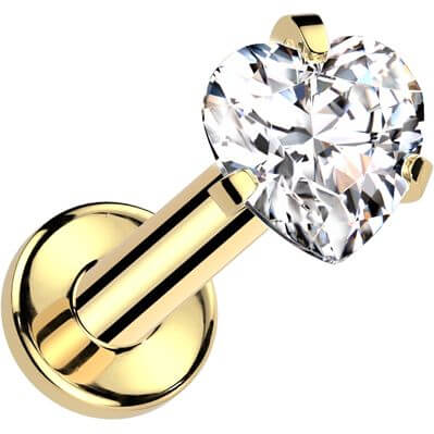 Titanium Labret heart zirconia Internally Threaded - Image 5