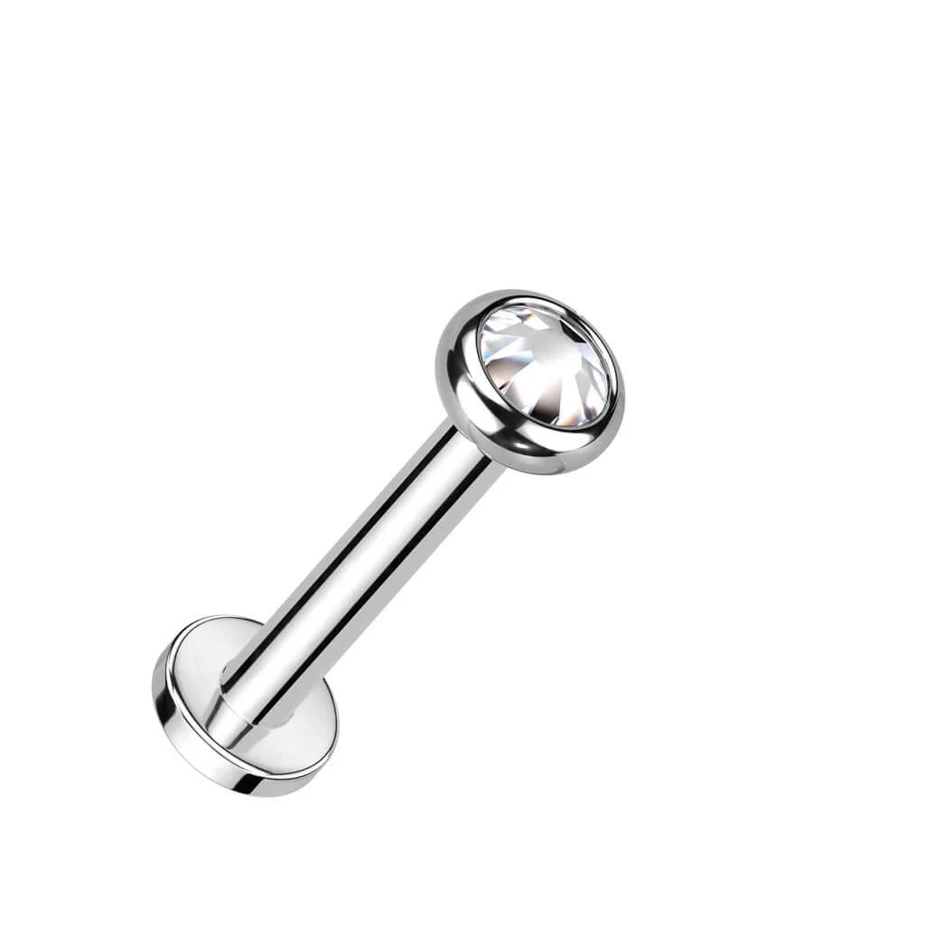 Titanium Labret Zirconia Opal Internally Threaded - Image 3