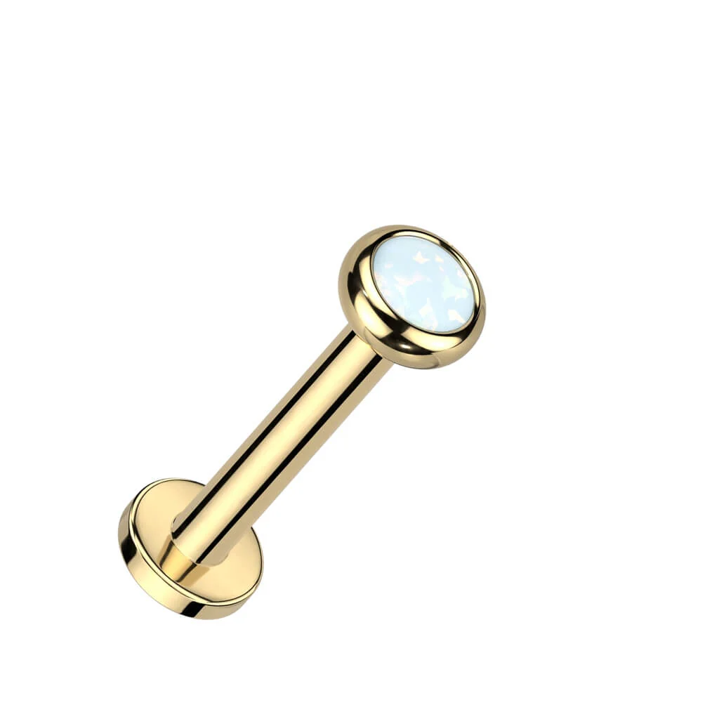 Titanium Labret Zirconia Opal Internally Threaded - Image 4