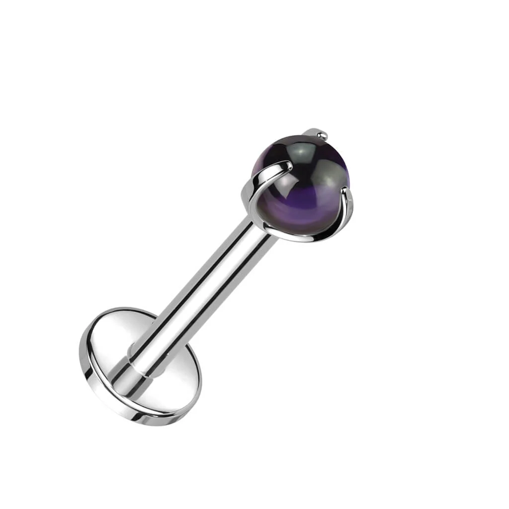 Titanium Labret Semi-Precious Stone Internally Threaded - Image 2