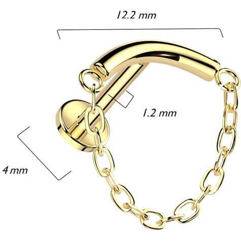 Titanium Labret chain Internally Threaded - Image 2