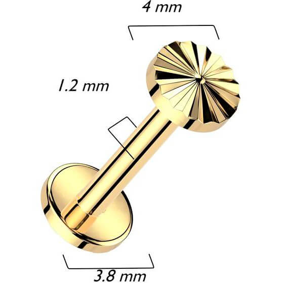 Titanium Labret diamond cut Internally Threaded - Image 2