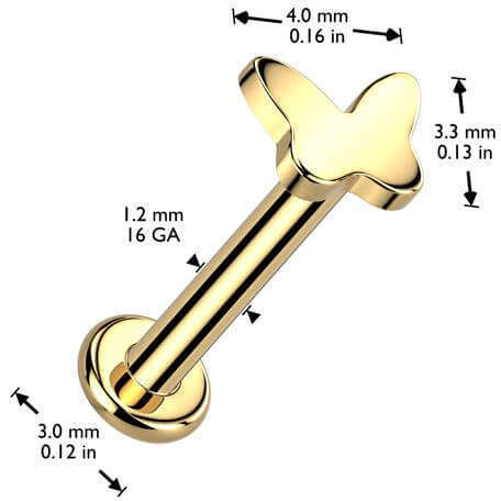 Titanium Labret butterfly Internally Threaded - Image 2