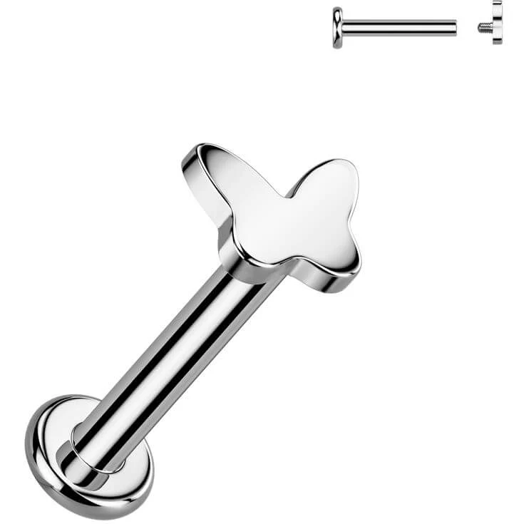 Titanium Labret butterfly Internally Threaded - Image 3