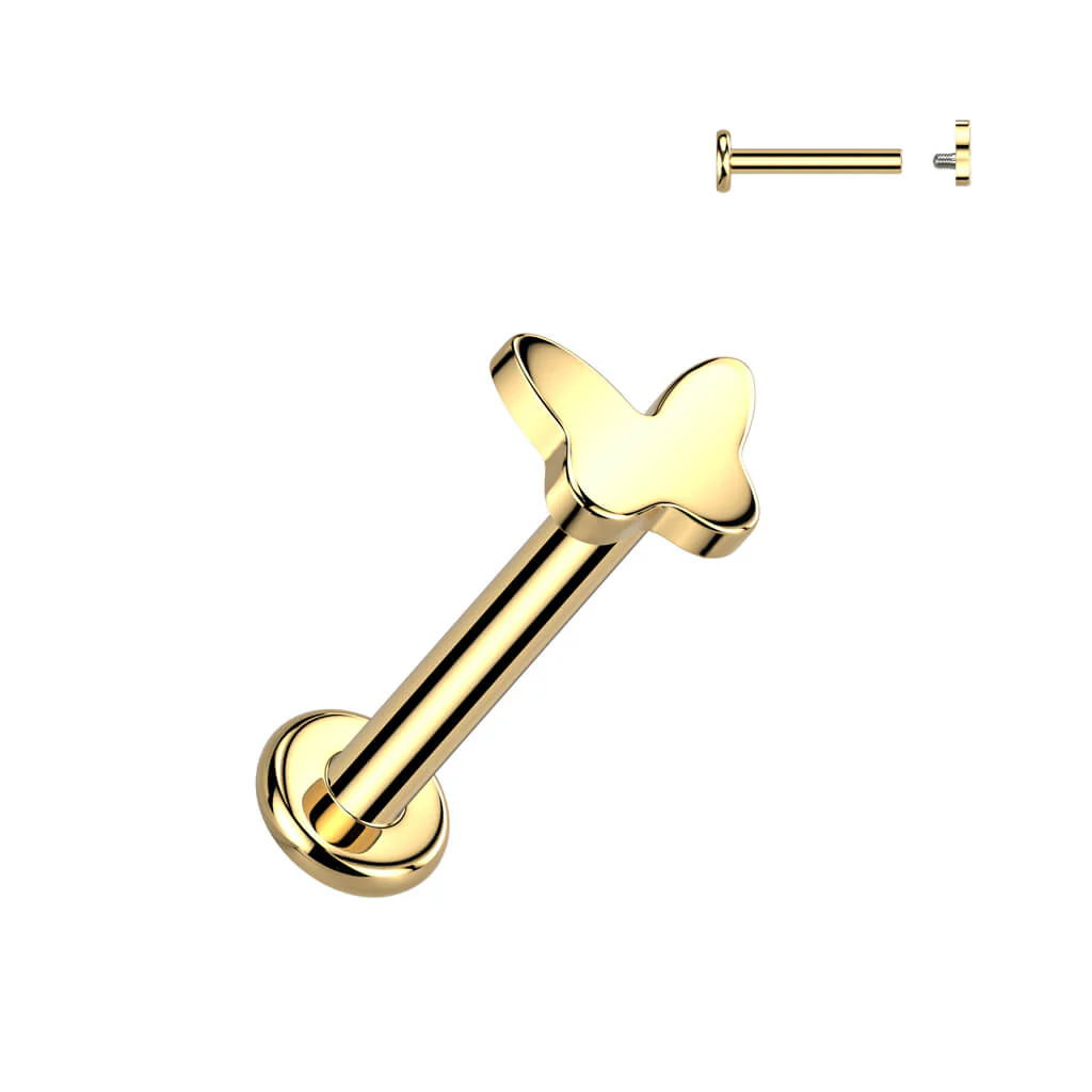 Titanium Labret butterfly Internally Threaded - Image 4