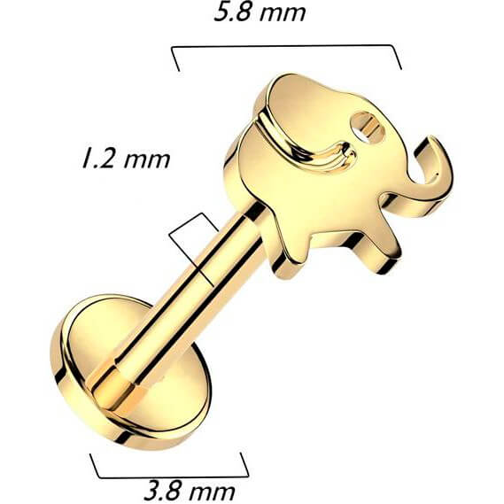 Titanium Labret elephant Internally Threaded - Image 2
