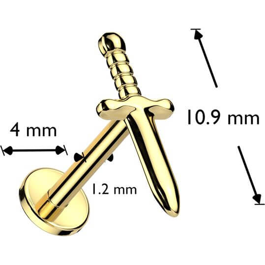 Titanium Labret dagger Internally Threaded - Image 2