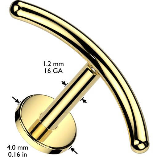 Titanium Labret Curved bar Internally Threaded - Image 2