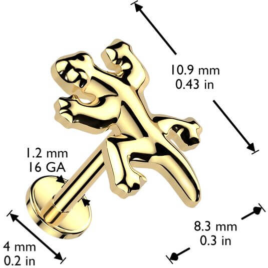 Titanium Labret lizard gecko Internally Threaded - Image 2