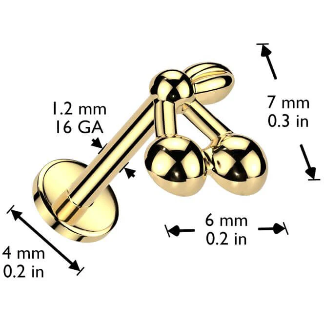 Titanium Labret cherries Internally Threaded - Image 2