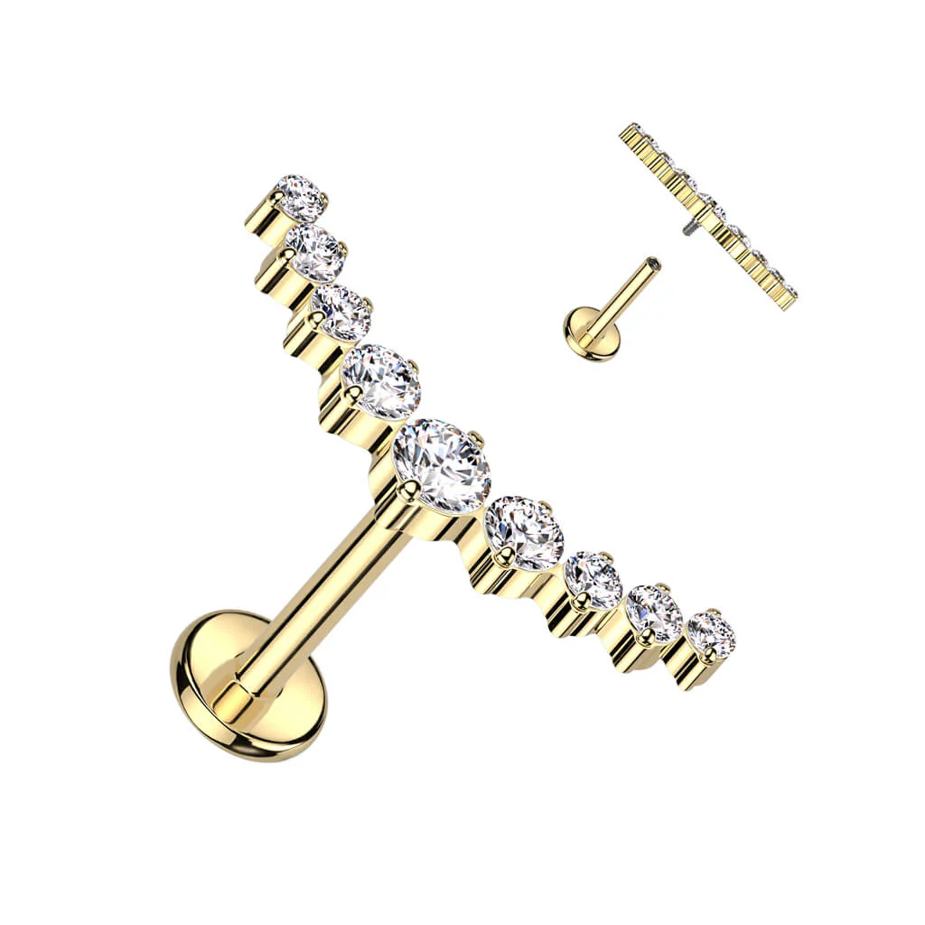 Titanium Labret 9 Zirconia Curved Internally Threaded - Image 4