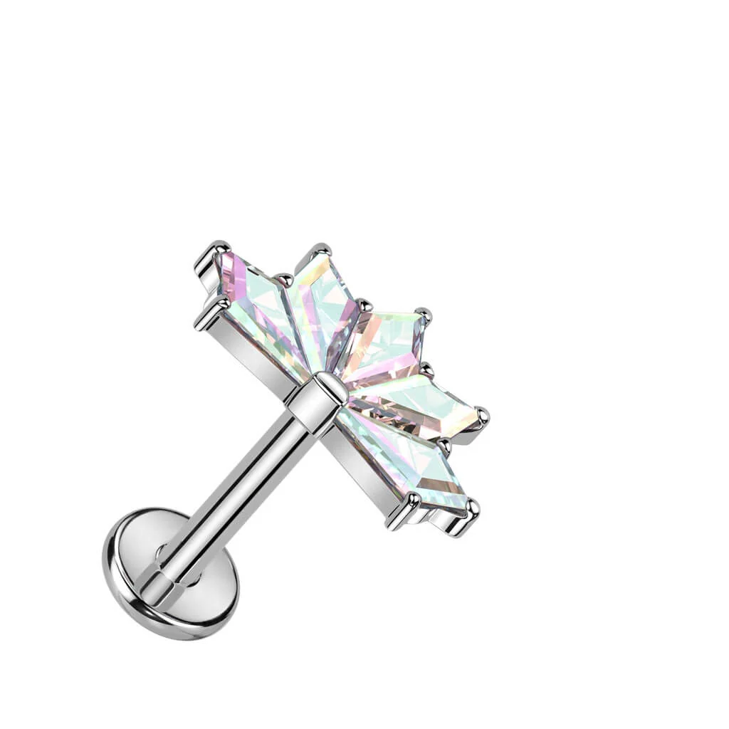 Titanium Labret Fan Zirconia Internally Threaded - Image 2