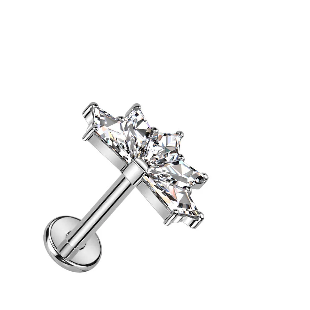 Titanium Labret Fan Zirconia Internally Threaded - Image 3