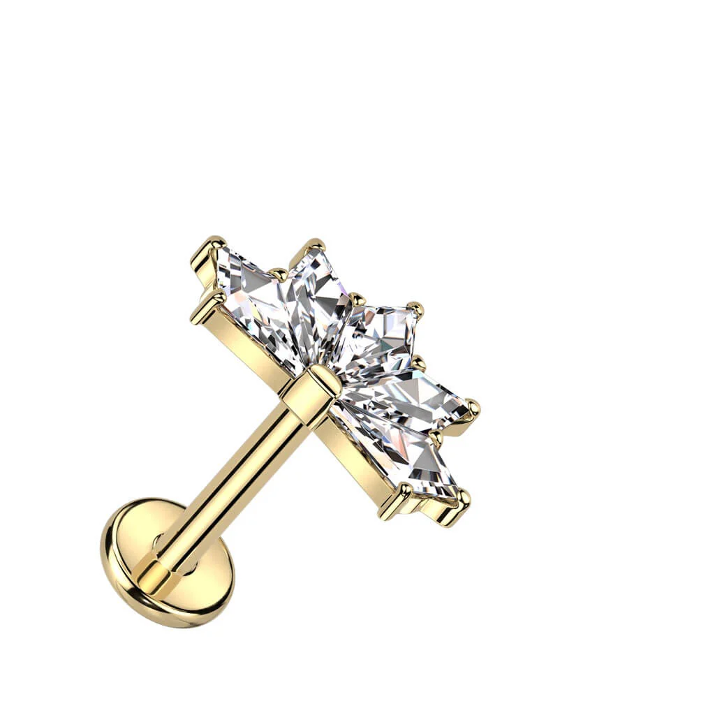 Titanium Labret Fan Zirconia Internally Threaded - Image 4