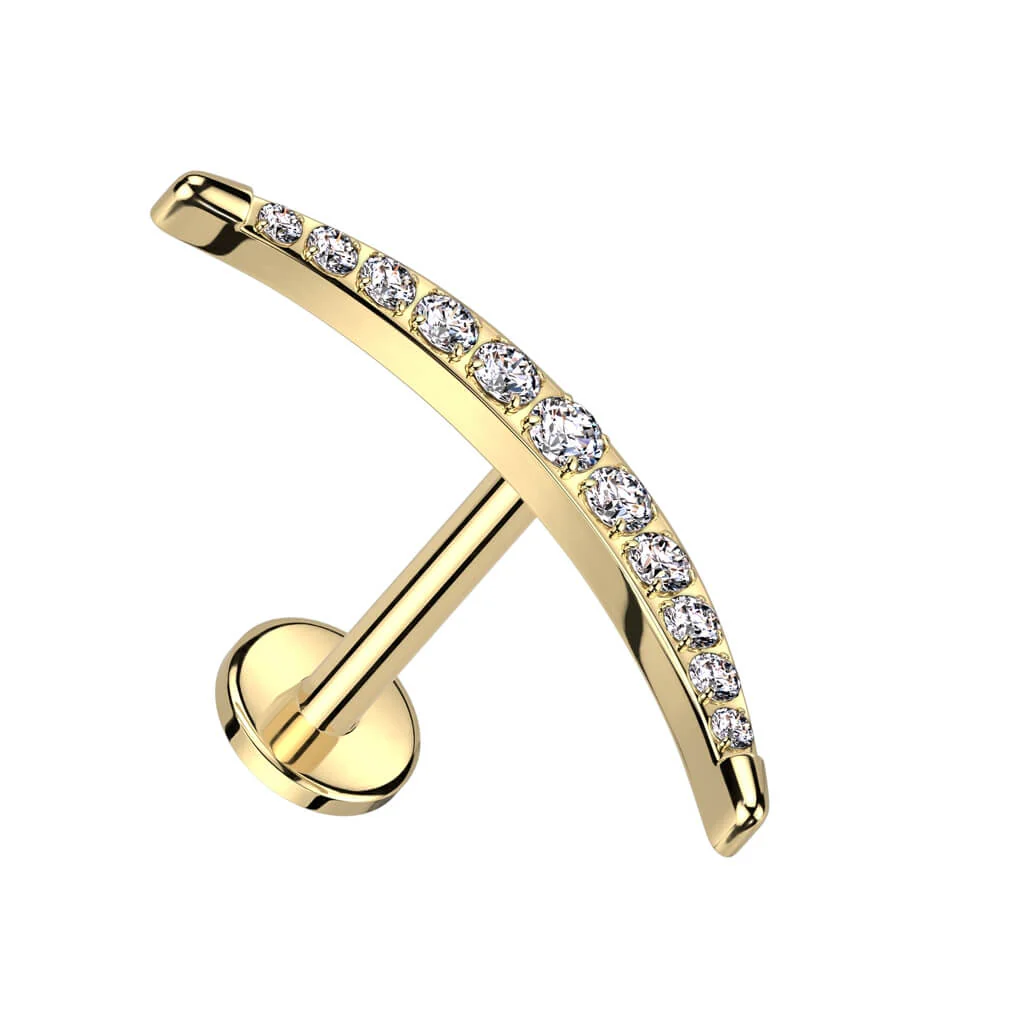 Titanium Labret Moon Zirconia Internally Threaded - Image 3