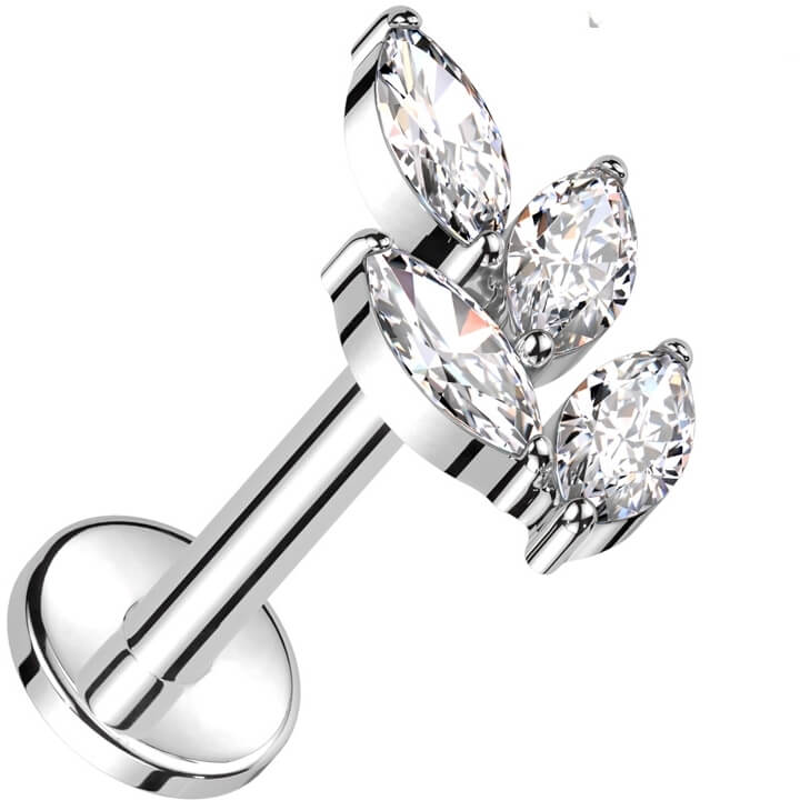 Titanium Labret Vine Zirconia Internally Threaded - Image 3