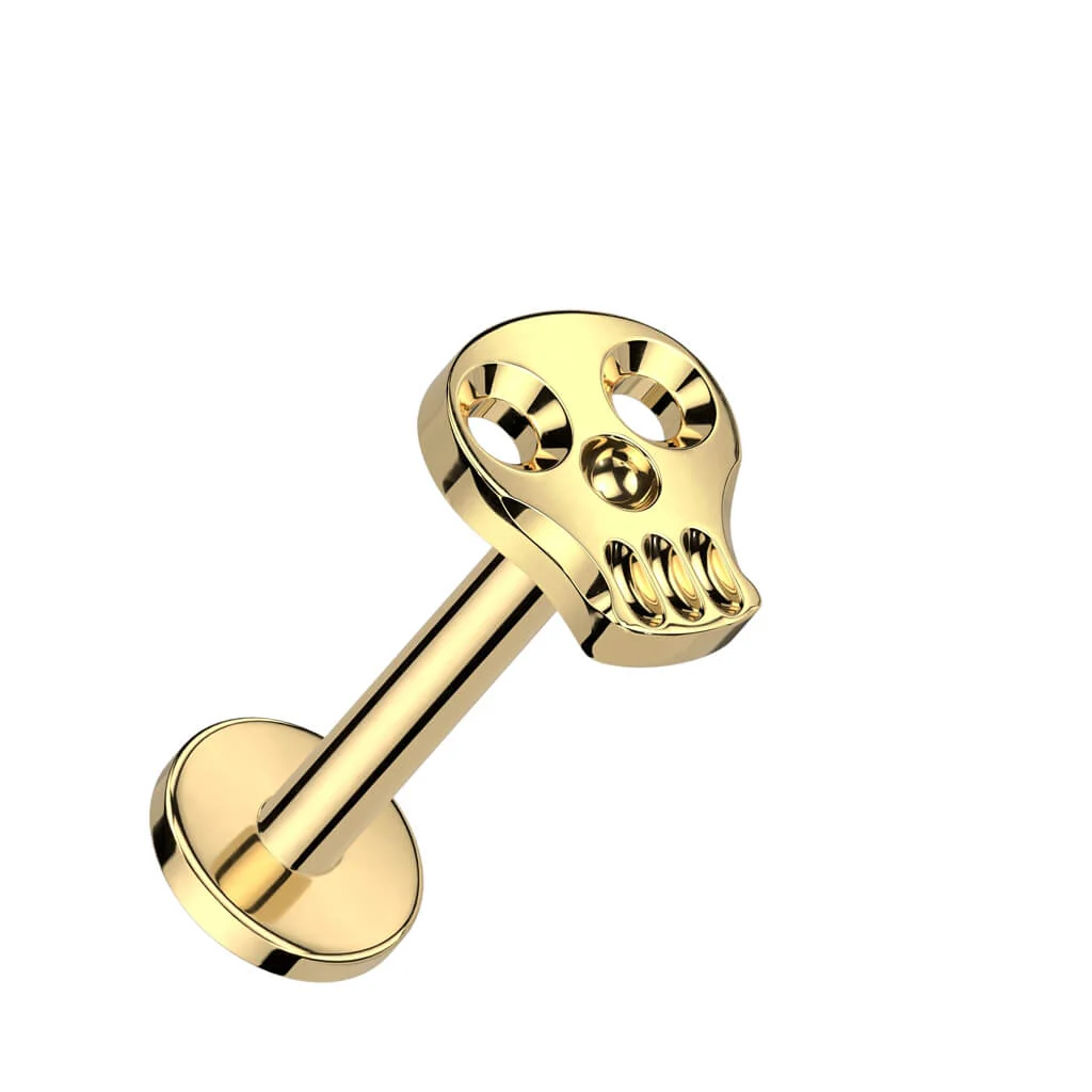 Titanium Labret Skull Internally Threaded - Image 2