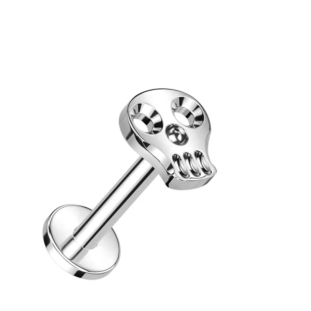 Titanium Labret Skull Internally Threaded - Image 4