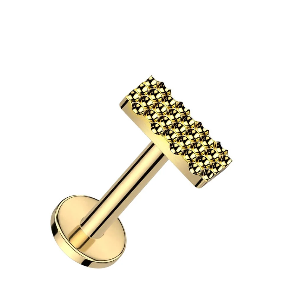 Titanium Labret Rectangle Internally Threaded - Image 2