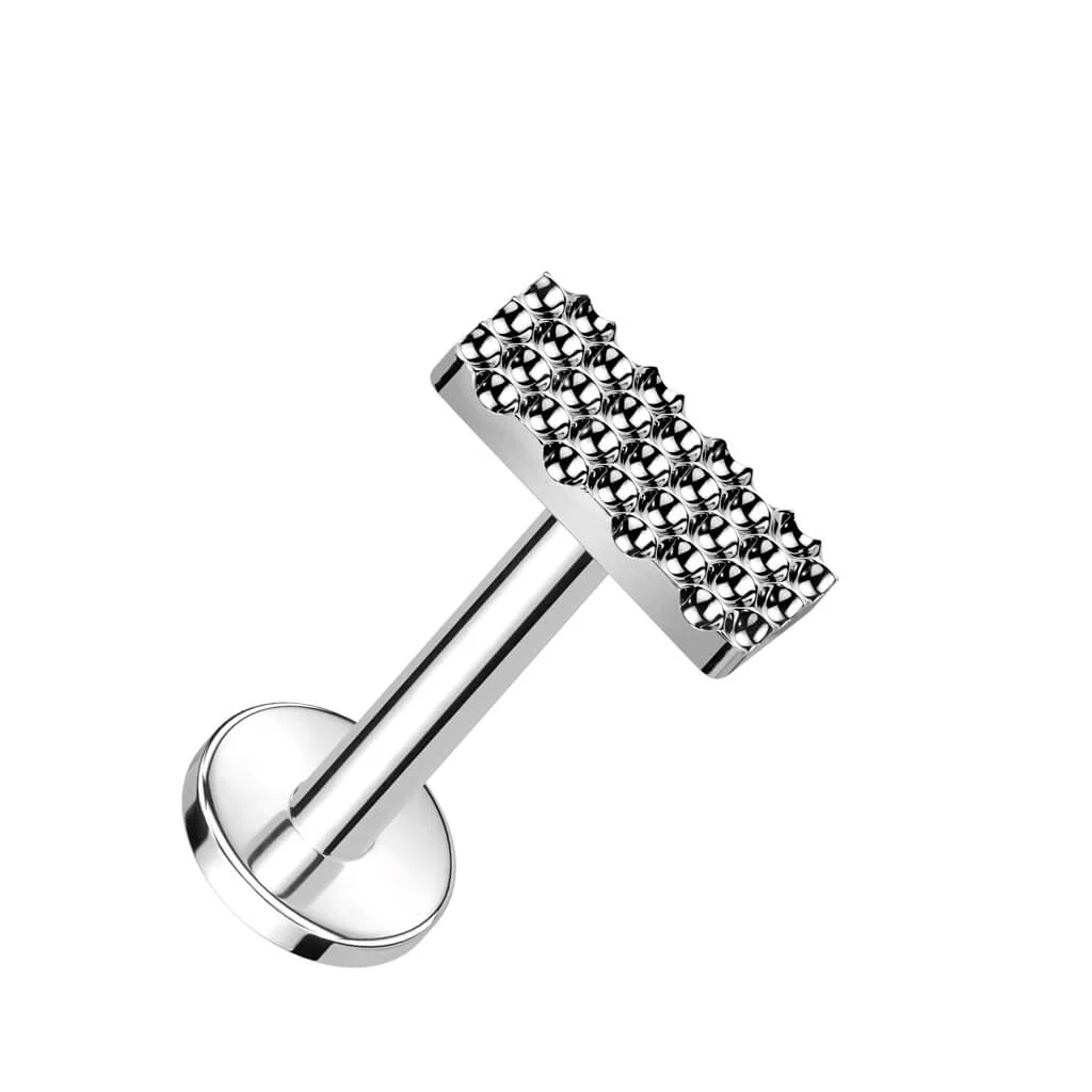 Titanium Labret Rectangle Internally Threaded - Image 3