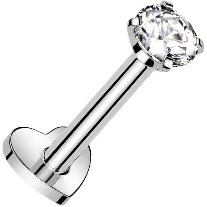 Titanium Labret heart base zirconia Internally Threaded - Image 4