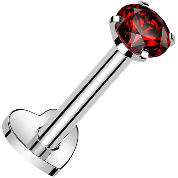 Titanium Labret heart base zirconia Internally Threaded - Image 9