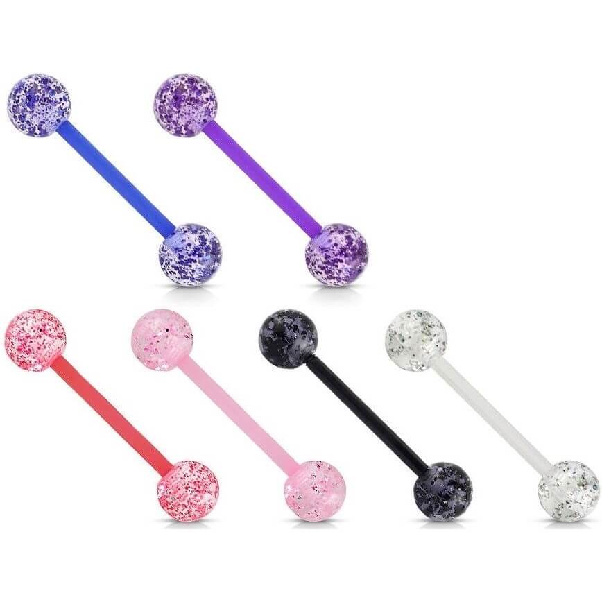 Barbell Acrylic Super Glitter Ball , 6 pieces