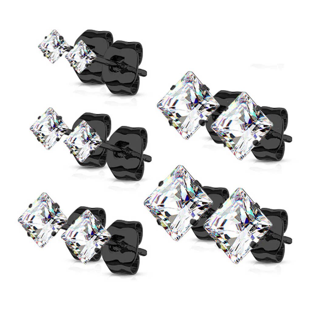 Square Zirconia 5 pairs, 5 s pairs - Image 3